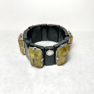 VTG Marc by Marc Jacobs Lemon Faceted Cabochon Stretch Bracelet Yellow Resin